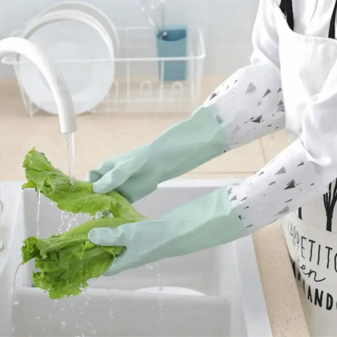 High Quality Long Silicone Waterproof Household Gloves – Durable Soft Skin-Friendly Kitchen & Bathroom Cleaning Gloves, Multipurpose Dishwashing & Home Cleaning Use