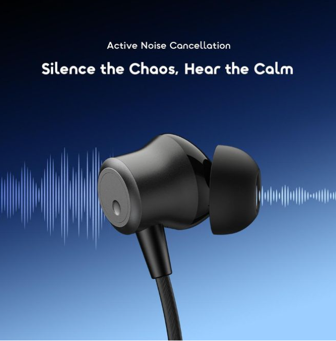 Oraimo Necklace 5 - OEB-611, Tuned noise cancellation, long playtime Up to 40 hours , wireless headphone, 260MAh, 10m ,Dual Device connection , IPX4 Water Resistance- Black