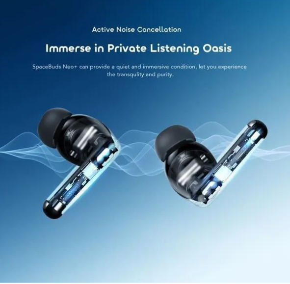 Oraimo Space Buds Neo+ ANC Wireless Earbuds – Spatial Audio, Bluetooth 5.4, 30H Playtime, Noise Cancelling Earphones 30-Hour Long Playtime Joyful Vibe, Days and Nights