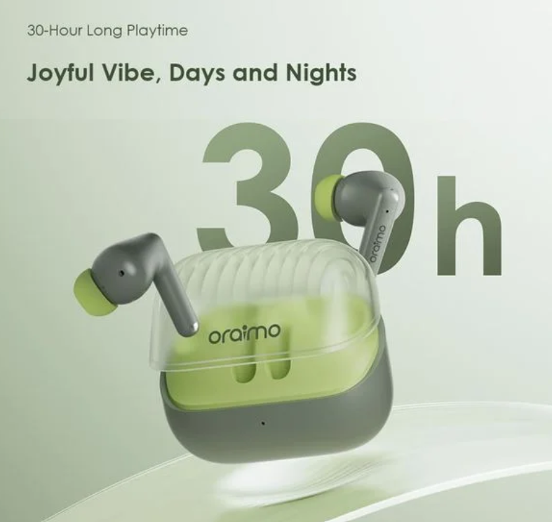 Oraimo Space Buds Neo+ ANC Wireless Earbuds – Spatial Audio, Bluetooth 5.4, 30H Playtime, Noise Cancelling Earphones 30-Hour Long Playtime Joyful Vibe, Days and Nights