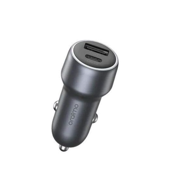 Oraimo Bullet 48, 48W Car Charger small size, ultra fast USB A & TYPE C Compatible with Apple and Android smart phones, tablets and other USB-charged devices.