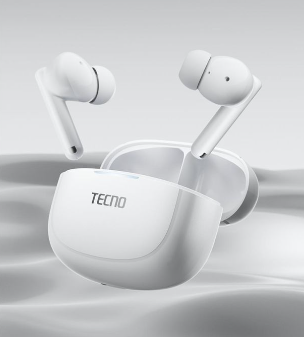Tecno Buds 4 Air True Wireless Earbuds – 10mm Bass Drivers, AI-ENC Noise Cancellation, 22H Battery Life, Bluetooth 5.4, Ultra-Light 3.3g, IPX4 Water Resistance for Sports Calls