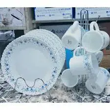 12-Piece Breakfast Set with 6 Large 10-Inch Plates & 6 Tea Cups – Elegant Ceramic Dining Tableware for Family Meals, Tea Serving, Home Kitchen Dining and Everyday Breakfast Use