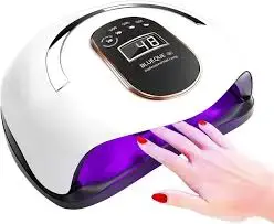 Nail Dryer Machine 300W UV LED Nail Lamp with 72 LED Beads Professional Gel Polish Curing Dryer LCD Display Auto Sensor 10 30 60 99 Second Timer Fast Nail Art Equipment for Salon and Home Manicure