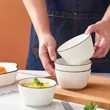6 Inch Japanese Ceramic Bowls Set Elegant Minimalist Dining Bowls Durable Porcelain Style Serving Bowls for Rice Soup Noodles Salad Desserts and Everyday Meals Home Kitchen Restaurant Stylish Tablewar