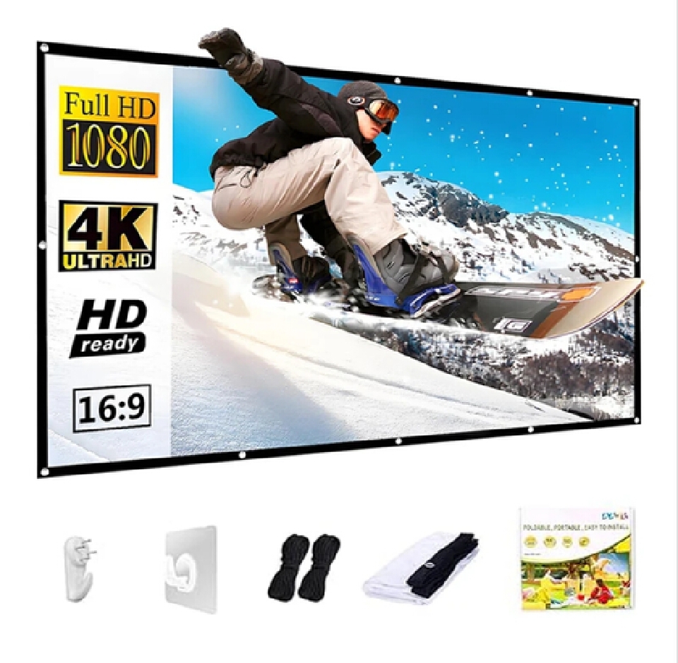 120 inch Simple Folding Projector Screen Portable Home Outdoor KTV Office 3d HD Projector Projection Screen.