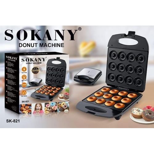 Sokany-Donut Maker 12 Slots Non-Stick Electric Donut Machine for Easy Homemade Donuts, Breakfast Treats, and Quick Baking Fun