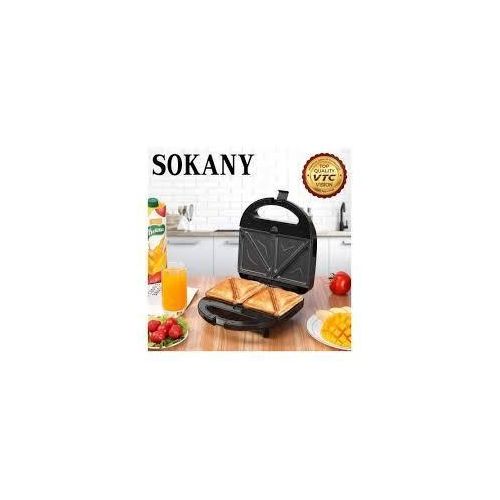 Sokany 2-Slice Electric Sandwich Maker – 750W Non-Stick Bread Toaster & Panini Press with Indicator Lights