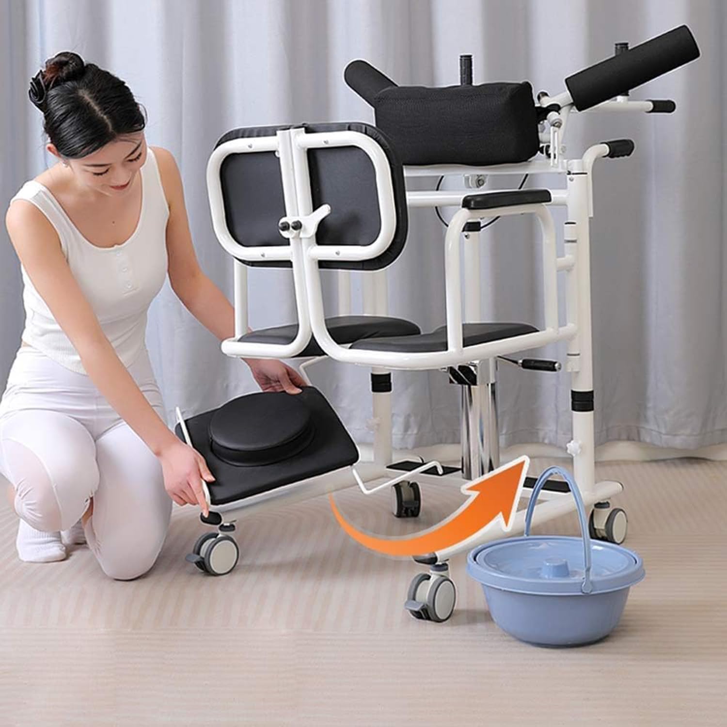 Patient Transfer Chair & Standing Lift Aid HYDRAULIC. Helps move patient around and its water proof to assist in bath