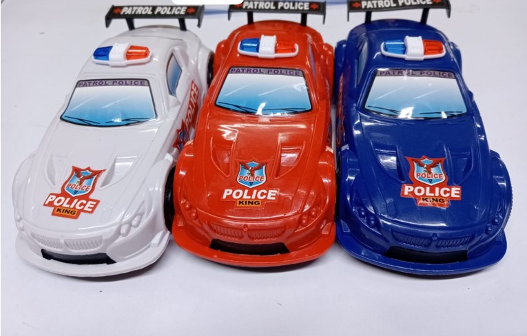 Inertia Police Patrol Toy Cars Friction Powered Plastic Racing Vehicles for Kids Boys Girls Push and Go Educational Indoor Outdoor Play Birthday Gifts Party Favors Entertainment Toys