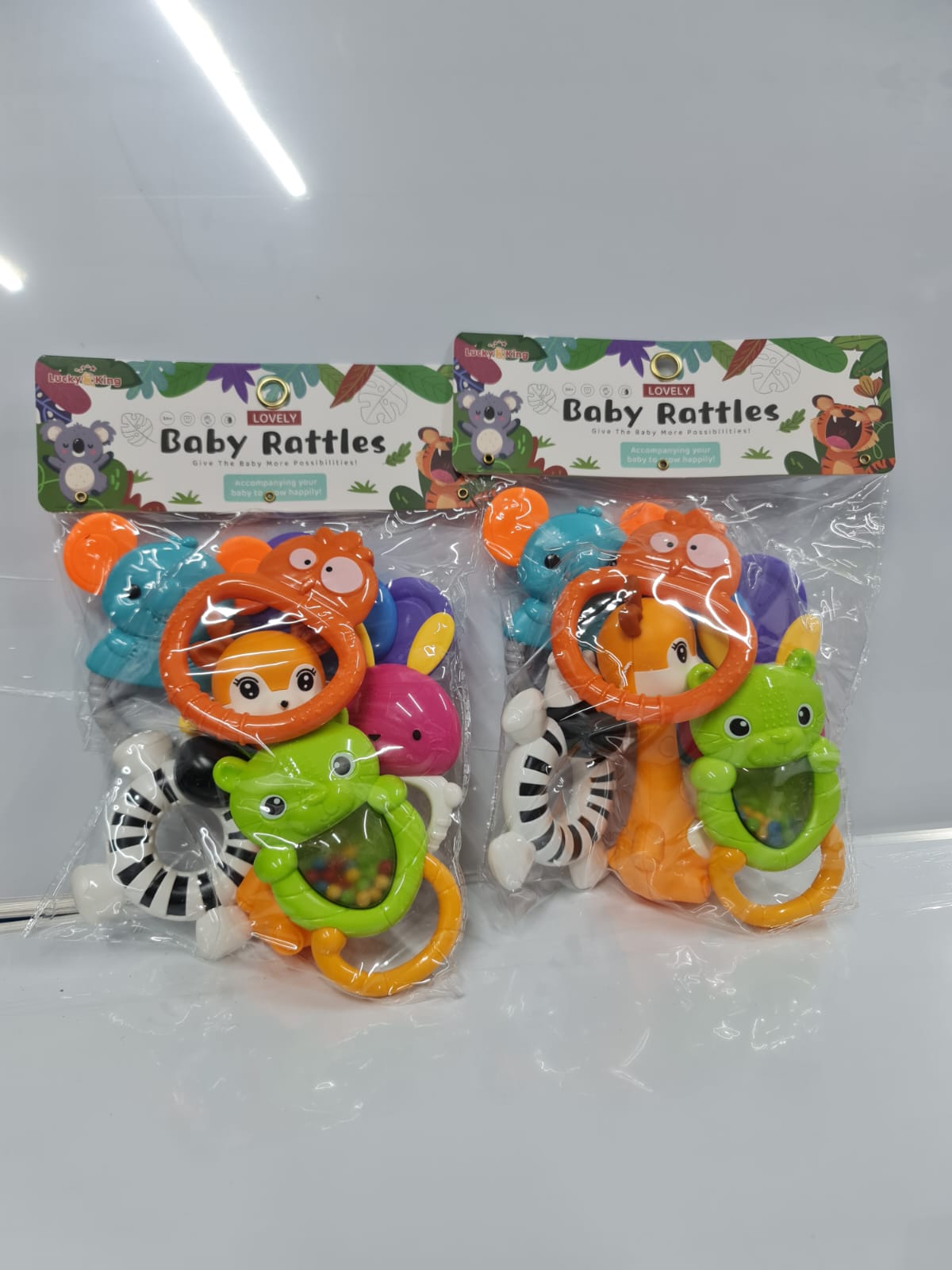Baby Rattle Toy for Infants Newborn Sensory Teether Lightweight Colorful Early Learning Hand Grip Toy 0-12 Months