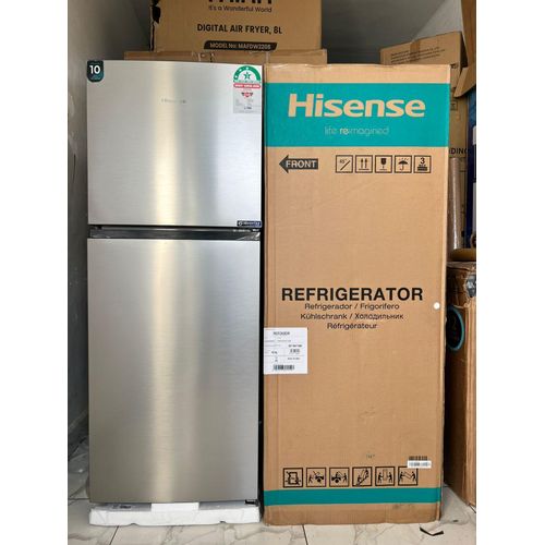 Hisense 203 Liters Non-Frost Double Door Refrigerator REF203DR Inverter Fridge Silver Energy Saving Frost Free Low Noise Tempered Glass Shelves 2 Years Warranty