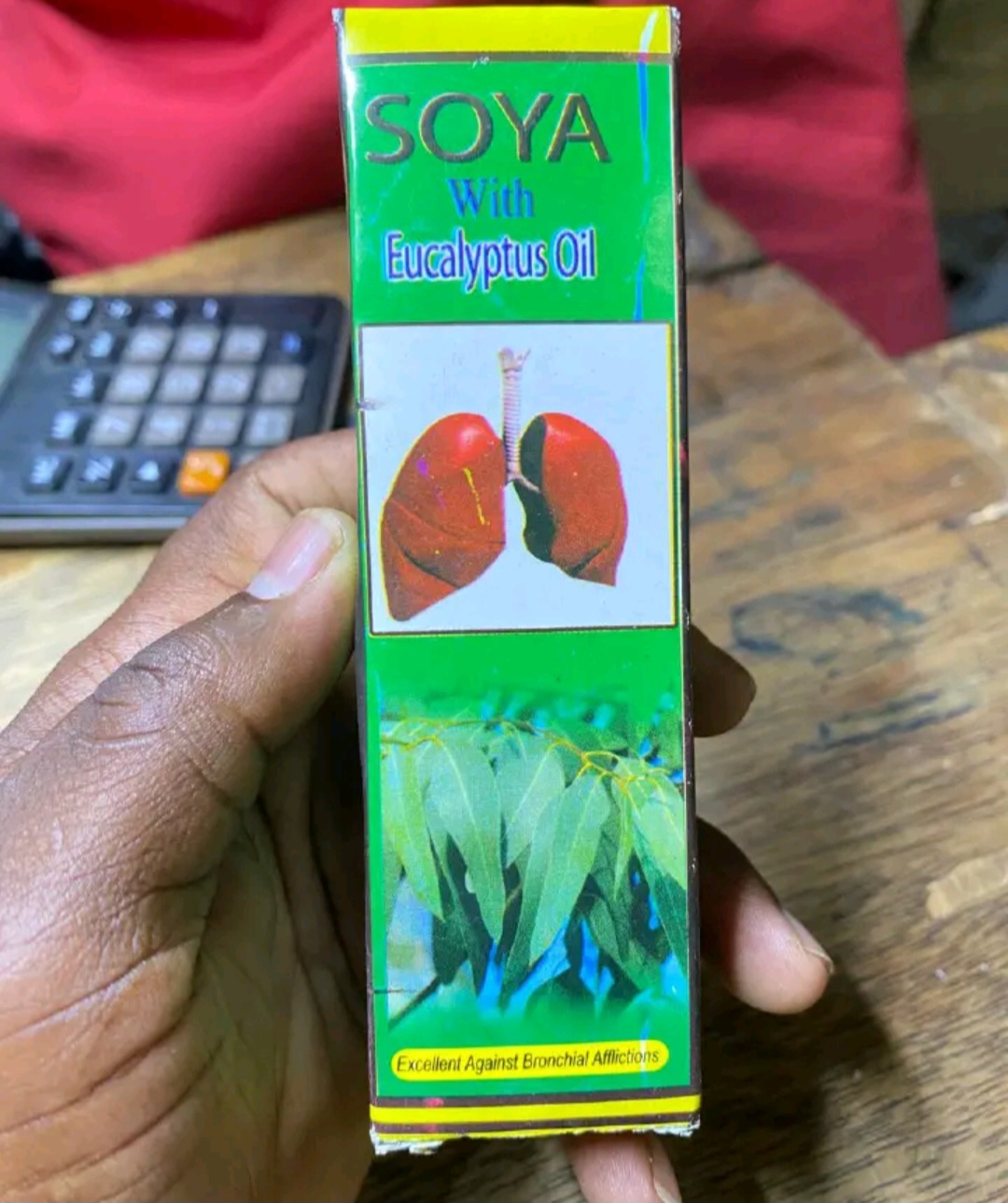 Soya with Eucalyptus Oil for relieving bronchial afflictions and clearing chests.