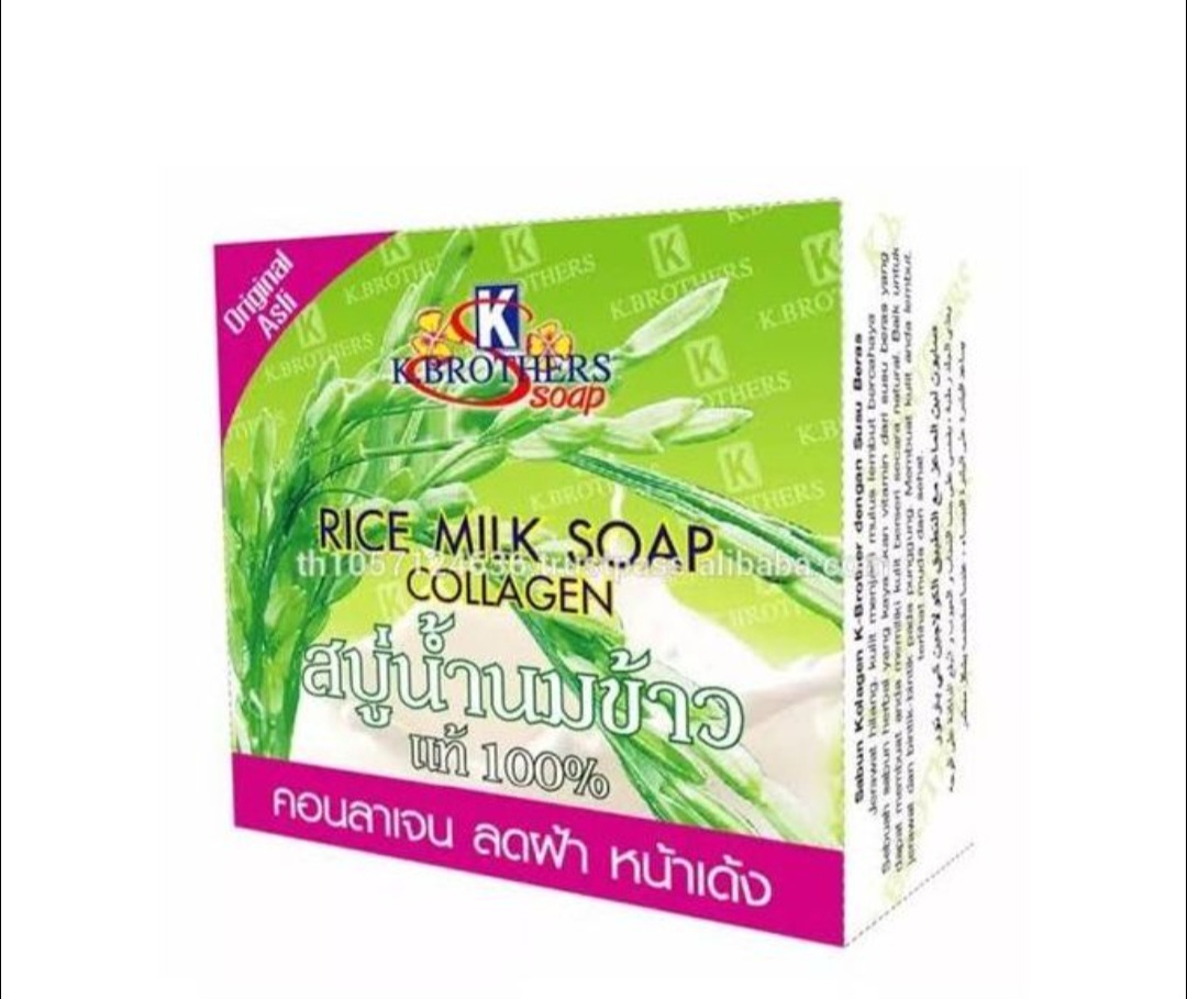 K. Brothers Rice Milk Collagen Soap for acne care and skin brightening.