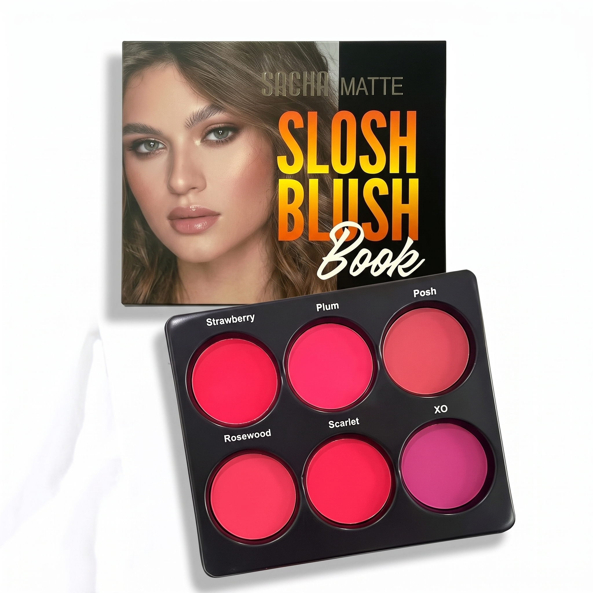 Sacha Slosh Blush Book Matte Cream Blush Palette 6 Shades Long Lasting Face Blush Kit