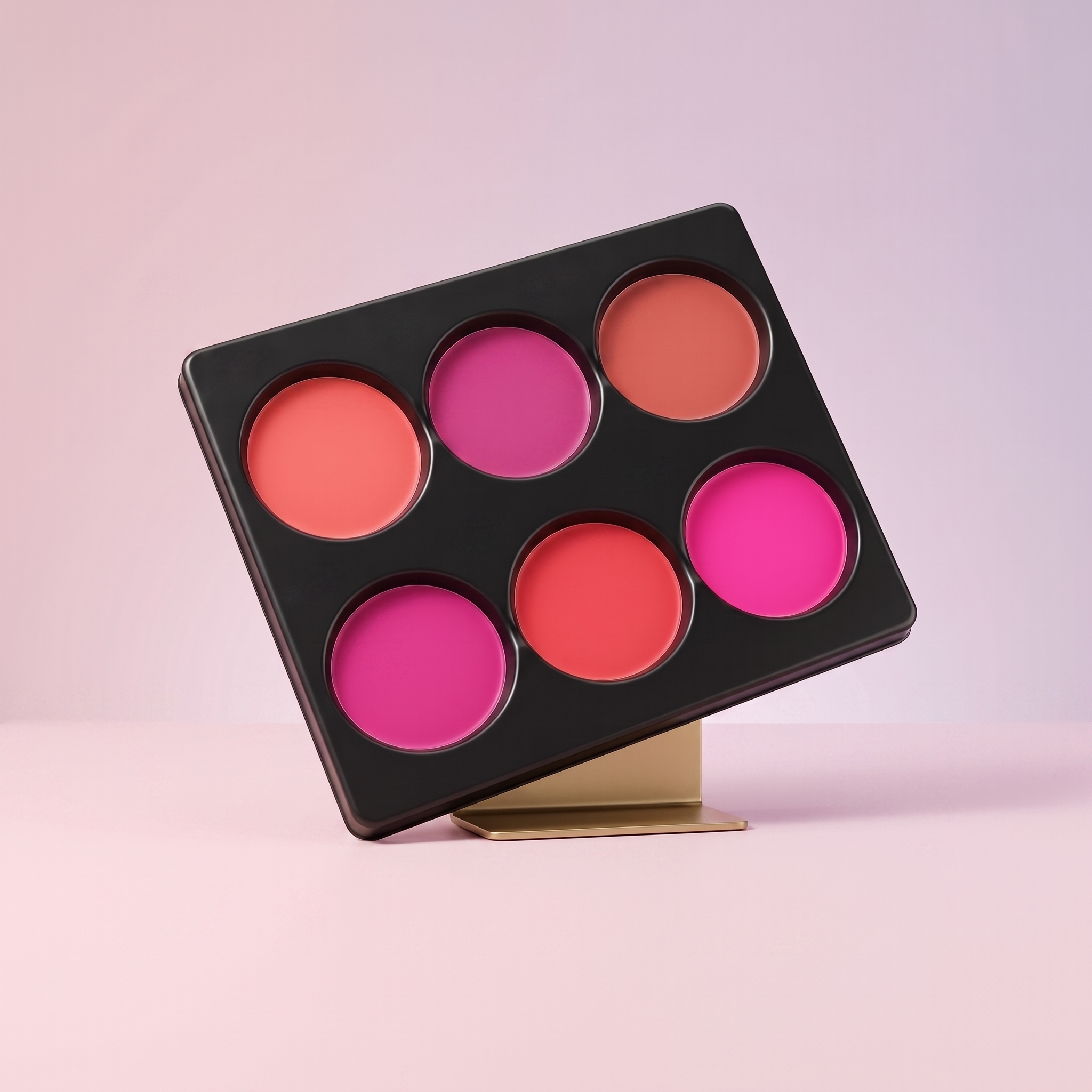 6‑Color Lip & Cream Palette – Strawberry, Plum, Posh, Rosewood, Scarlet & XO Shades