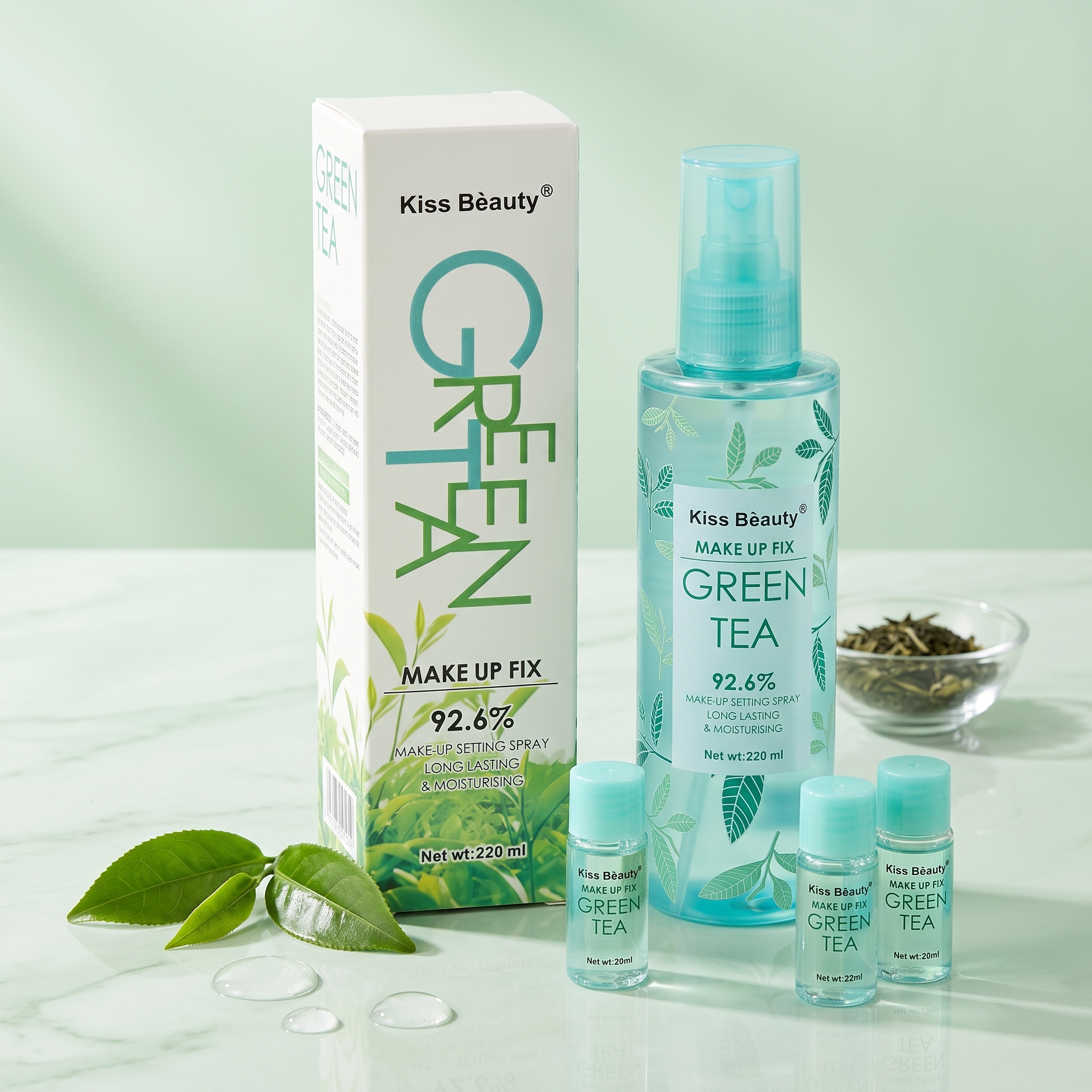 Kiss Beauty Green Tea Makeup Fix Setting Spray – 220ml view 2