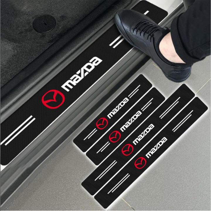 4pcs Carbon Fiber Car Door Step sill Stickers(protectors) For all car brands available: Mazda ,Mercedes Benz, Ford,Peugot,Bmw,Audi,Volkswagen,Nissan,Honda,Toyota etc.