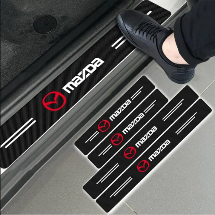 4pcs Carbon Fiber Car Door Step sill Stickers(protectors) For all car brands available: Mazda ,Mercedes Benz, Ford,Peugot,Bmw,Audi,Volkswagen,Nissan,Honda,Toyota etc.