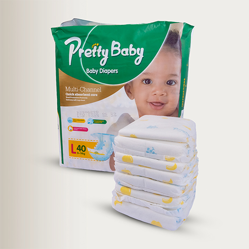 Pretty Baby  Affordable Baby Diapers (Large-L )  - 40 pieces