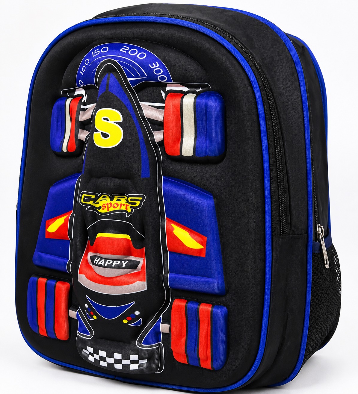 (OFFER) Cute Car Kids School Backpack Boys and Girls Lightweight Breathable Back Strap Children School Bag,Cartoon Schoolbag Pink/blue