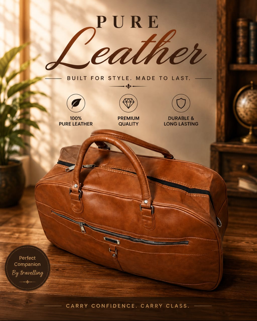(OFFER) Leather Bags Luggage Travel Gear Travel Bags Handy Travel bag Duffel Bag PU Gift Bag Large And Small Bag Waterproof Short-Term Long Term Travel Shoulder Bag