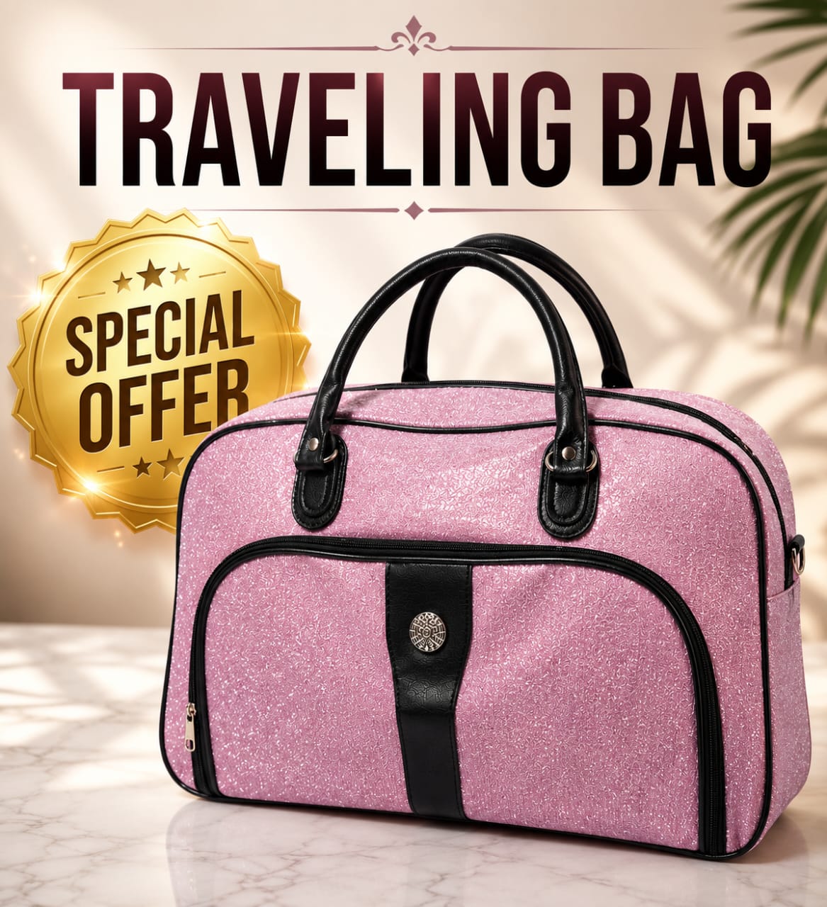(OFFER) Leather Bags Luggage Travel Gear Travel Bags Handy Travel bag Duffel Bag PU Gift Bag Large And Small Bag Waterproof Short-Term Long Term Travel Shoulder Bag
