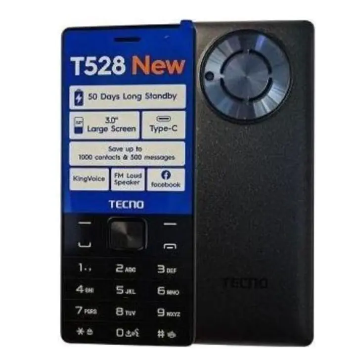 Tecno T528 NEW, 3.0'' 16MB ROM + 8MB RAM, FM Radio,(Dual SIM) 2500mAh Battery Type C Mobile Phones > Featured Phones