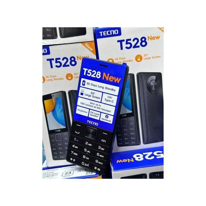 Tecno T528 NEW, 3.0'' 16MB ROM + 8MB RAM, FM Radio,(Dual SIM) 2500mAh Battery Type C Mobile Phones > Featured Phones