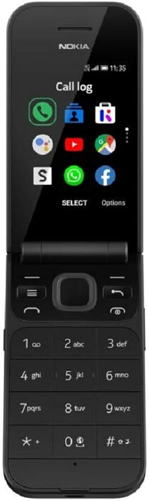 Nokia 2720 Flip Mobile, Mobile Phone, Dual Screen, Equipped with 4G Internet - Long Battery Life - Compact and Strong Dual Sim Card 4 GB Internal Memory, 512 MB RAM, kabambe/katululu/mulika mwizi/