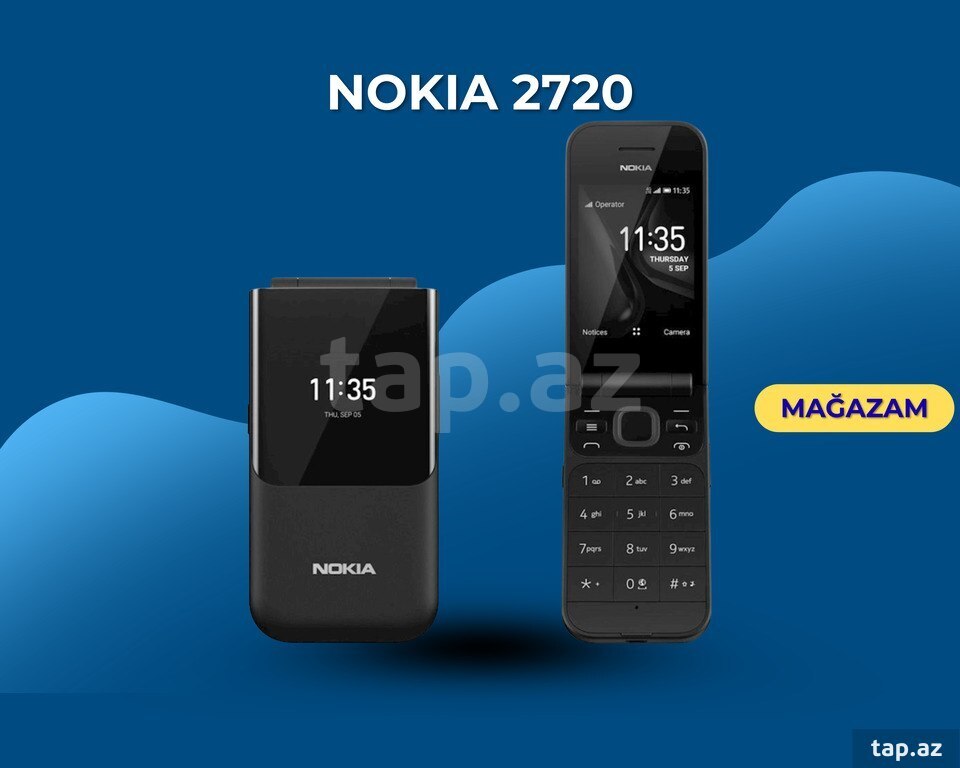 Nokia 2720 Flip Mobile, Mobile Phone, Dual Screen, Equipped with 4G Internet - Long Battery Life - Compact and Strong Dual Sim Card 4 GB Internal Memory, 512 MB RAM, kabambe/katululu/mulika mwizi/