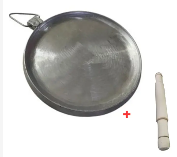 Non-Stick Stainless Steel Juakali  Aluminum Chapati Pan with a free rolling pin