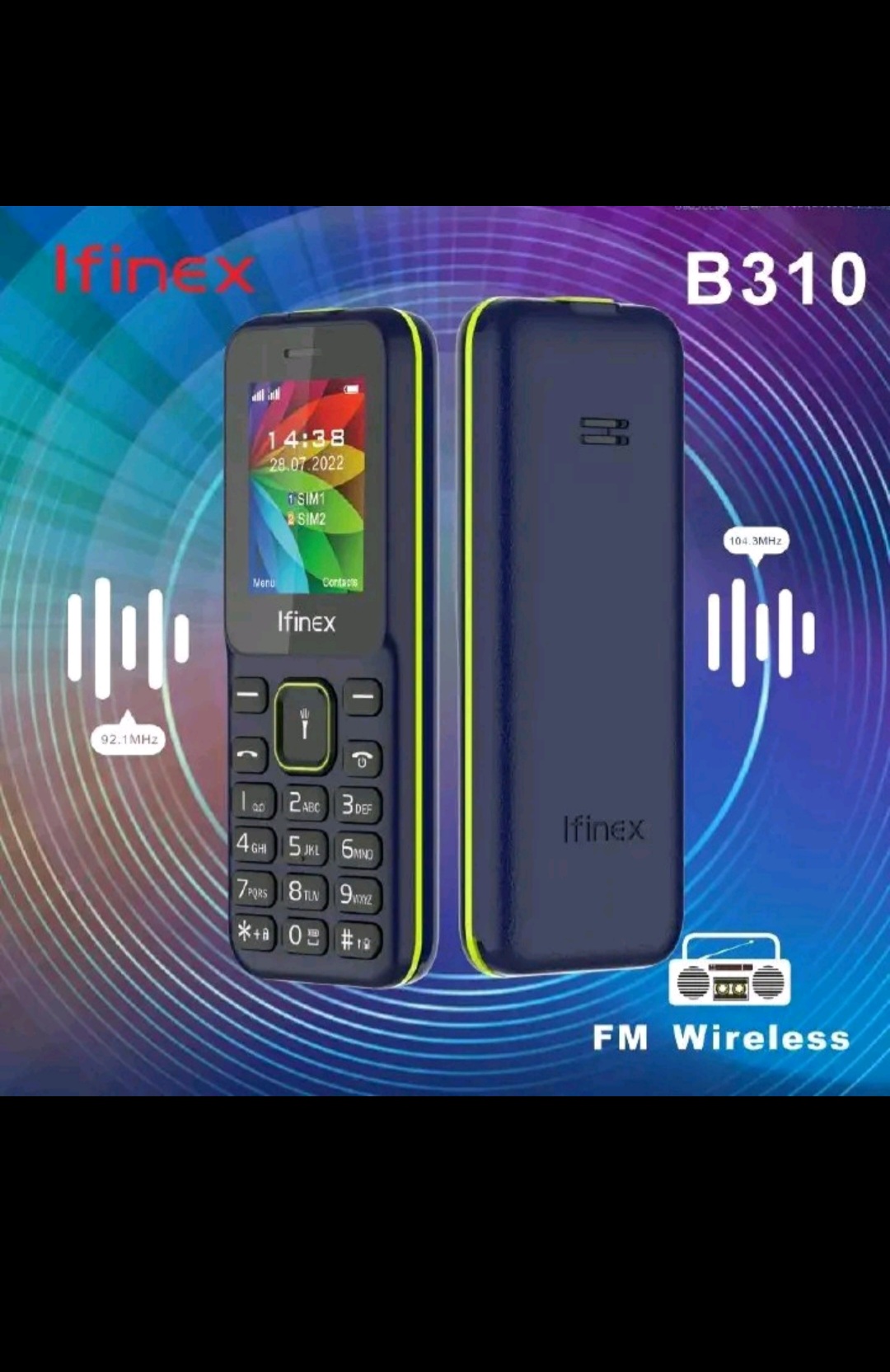 [NEW ARRIVALS!!!!]IfInex B310 Display 1.77 inch tripple sim card 1200mAh Battery WITH Facebook/Bluetooth/Vibrator/Wireless FM/MP3/MP4 Battery 1200mAh kabambe/katululu/mulika mwizi/button feature phone