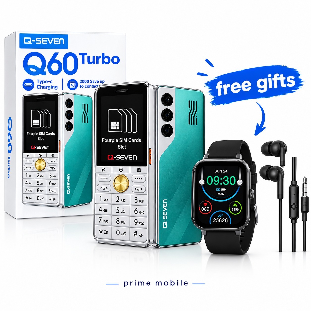 [BRAND NEW] Q-SEVEN Q60 TURBO 2.8" BIG SCREEN 4 SIM CARDS PHONE 2500mAh BATTERY WITH 3D CURVED EDGE , OPERA MINI , WIRELESS FM TYPE C CHARGING PHONE QUAD SIM CARD(PLUS FREE QUALITY GIFTS)