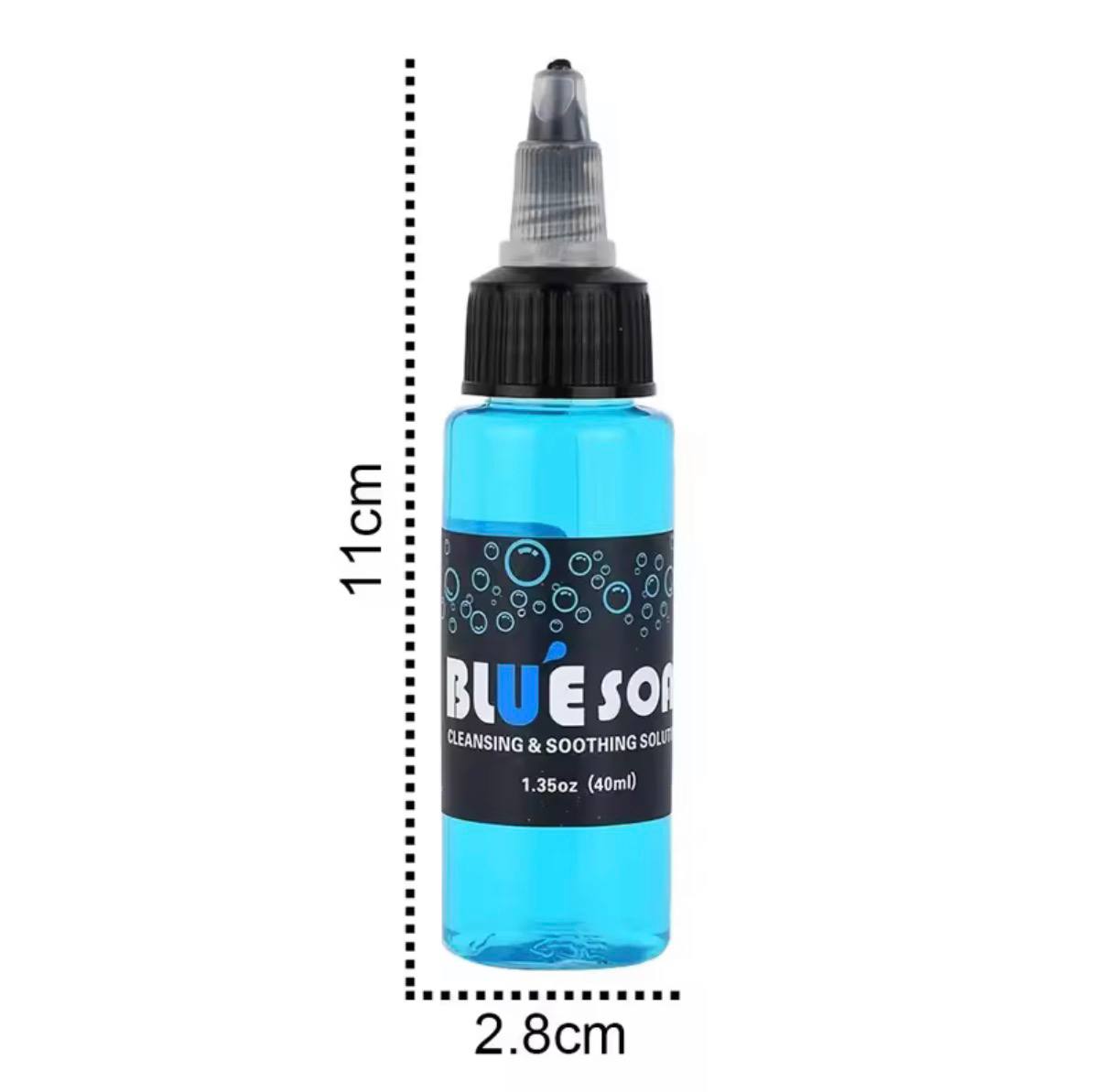 Tattoo Blue Soap Highly Concentrated Tattoo Cleaning Soothing Aftercare Solution Liquid Soap with 40ML Tattoo Foaming Bottle
