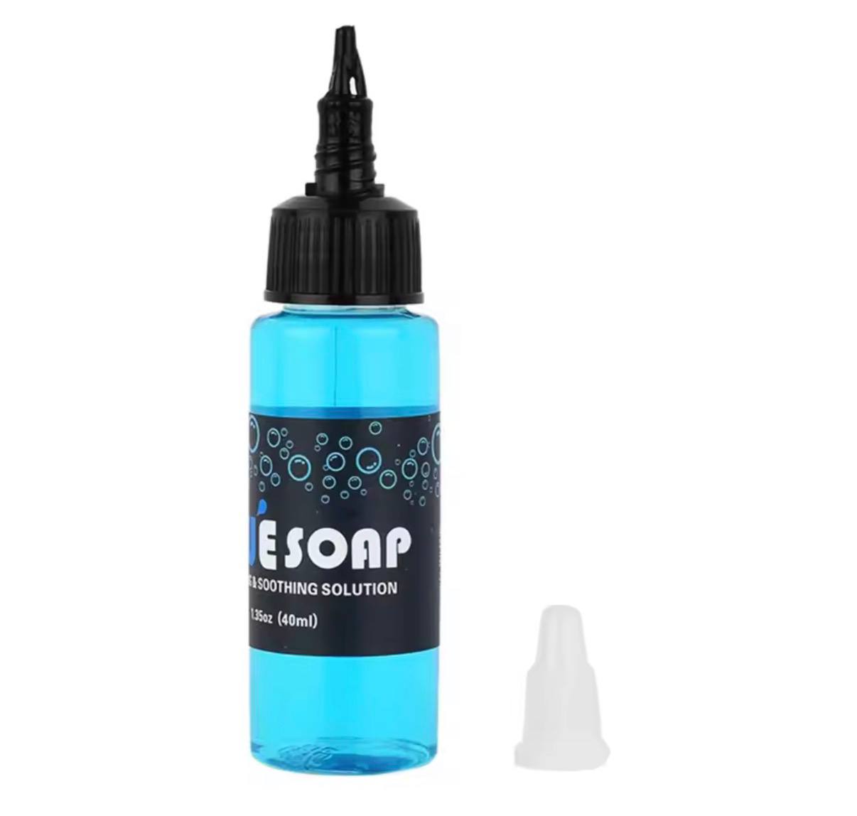 Tattoo Blue Soap Highly Concentrated Tattoo Cleaning Soothing Aftercare Solution Liquid Soap with 40ML Tattoo Foaming Bottle