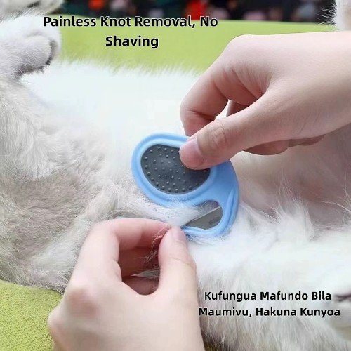 Pet Knot Cutter Comb, Knot Remover Tool for Cats & Dogs, Long Hair Grooming Deshedding Brush, Safe Painless Mat Remover, Portable Pet Grooming Supplies for Home & Pet Salon