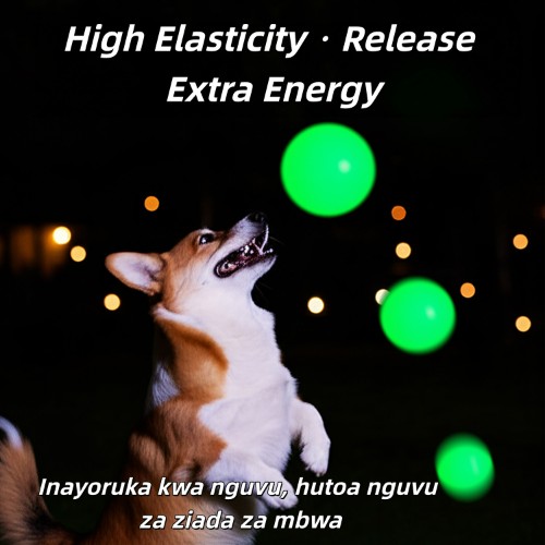 Luminous TPR Dog Elastic Ball Bite Resistant Molar, Boredom Relief Chew Pet Training Toy for Small Medium Dogs (Kutafuna Meno, Kutoa Uchovu, Hauvunjwi Kwa Meno, Kwa Mafunzo ya Wanyama)