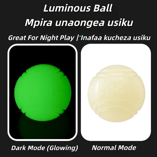 Luminous TPR Dog Elastic Ball Bite Resistant Molar, Boredom Relief Chew Pet Training Toy for Small Medium Dogs (Kutafuna Meno, Kutoa Uchovu, Hauvunjwi Kwa Meno, Kwa Mafunzo ya Wanyama)