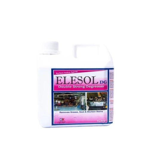 Elesol DG (Double strong degreaser)-1L  contains surface-active agents and has been specially formulated for easy removal of oils and grease on the garage floor, engines, kitchen floor and metal works