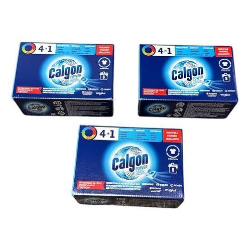 Calgon Power Tabs 4-in-1 Water Softener for Limescale Deposits, Dirt and Corrosion in the Washing Machine, Prevents Unpleasant Odours and save in all Fabric 104g.