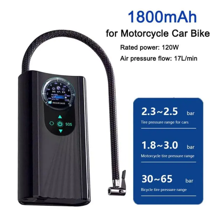 Car cigar powered portable air inflating pump