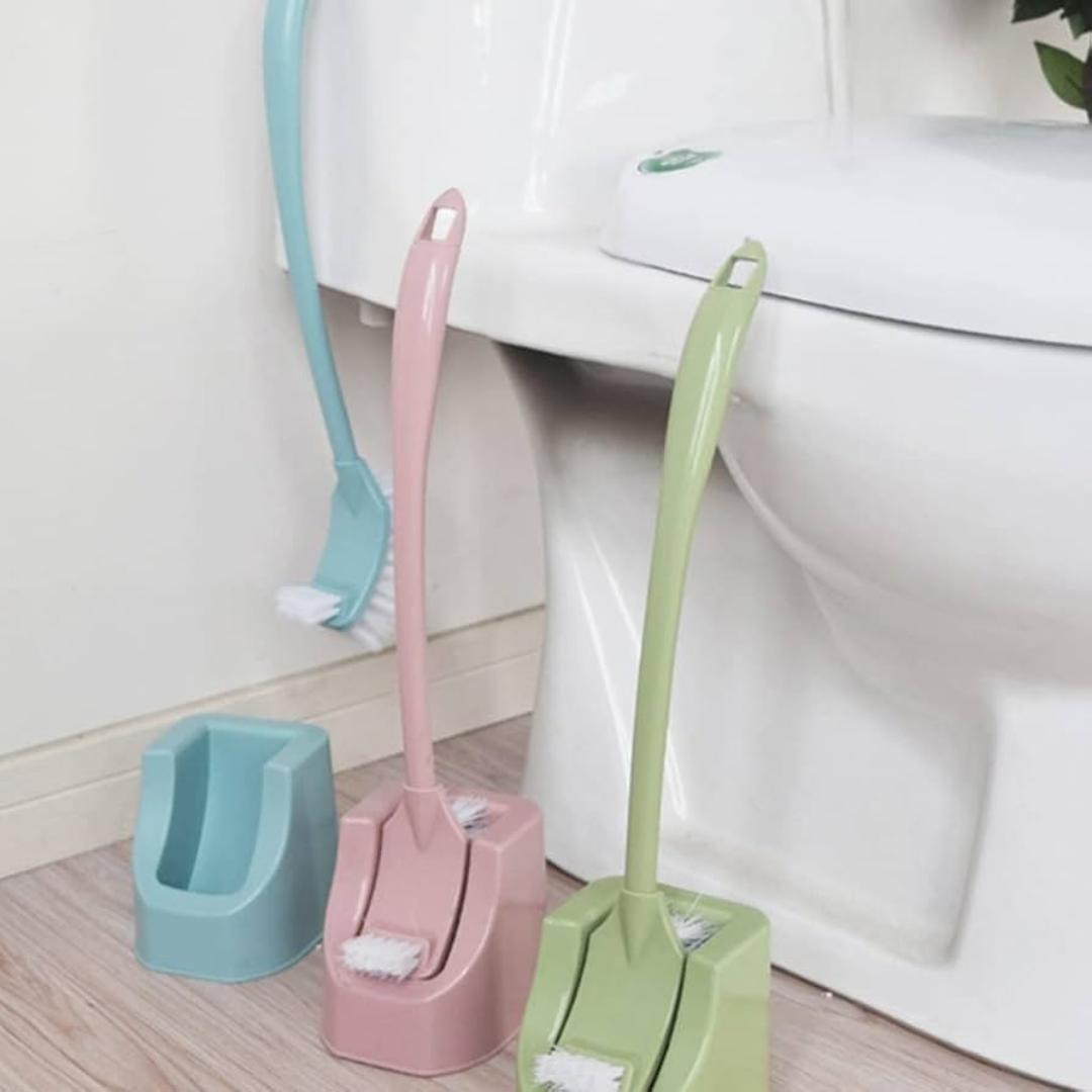 🌸Double sided toilet brush with matching stand