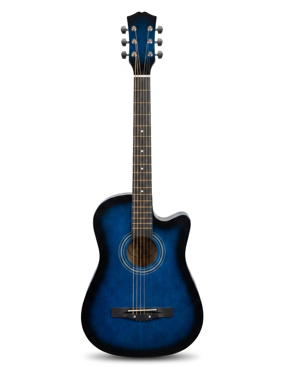 Blueburst Cutaway Acoustic Guitar 41 Inch 6 String Steel String Beginner Professional Folk Guitar with Pickguard for Students, Church, School & Performance
