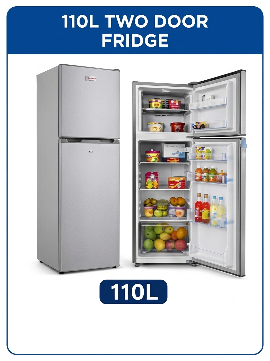 110L Two Door Refrigerator Energy Saving Fridge with Separate Freezer Compact Double Door Fridge for Home Office Apartment Hotel