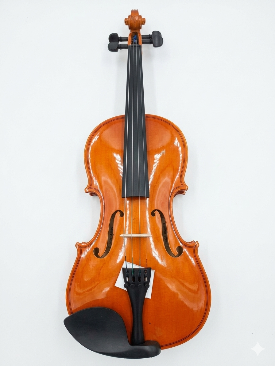 Full Size 4/4 Acoustic Violin for Beginners Students Professional Wooden Violin with Fine Tuners Gloss Finish for School Orchestra Church Practice & Performance