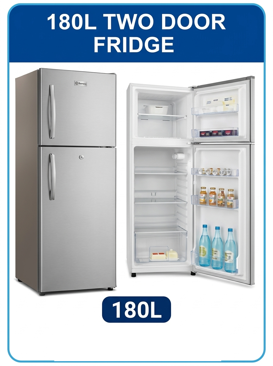 180L Two Door Refrigerator Energy Saving Double Door Fridge with Separate Freezer for Home Office Apartment Hotel
