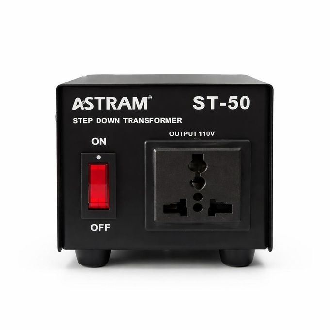 Astram 50W Step-Down Transformer (ST-50W) – 220V to 110V Voltage Converter