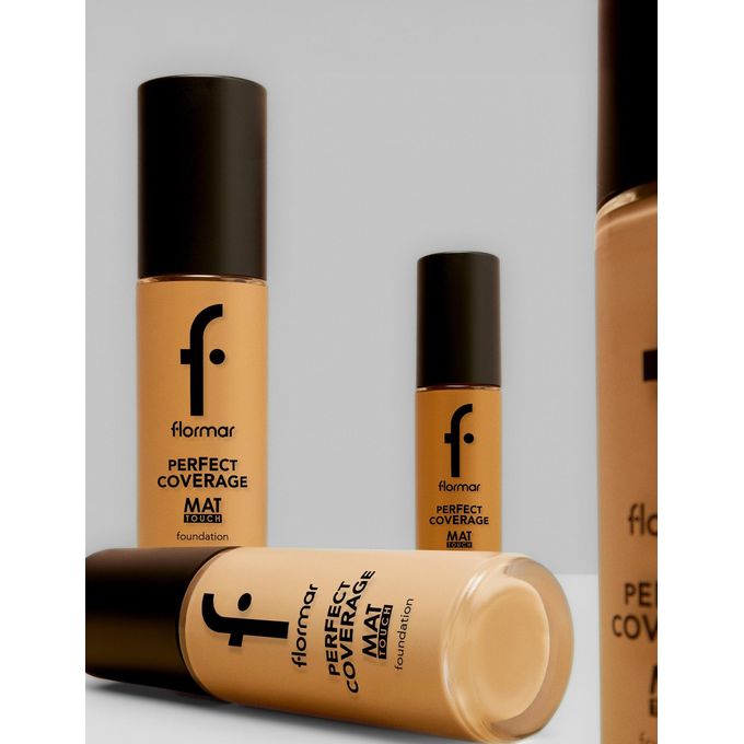 Flormar Perfect Coverage Mat Touch Foundation Matte Finish Foundation, Oil-Control Effect, High Coverage Look, Smooth Skin Appearance Face Makeup