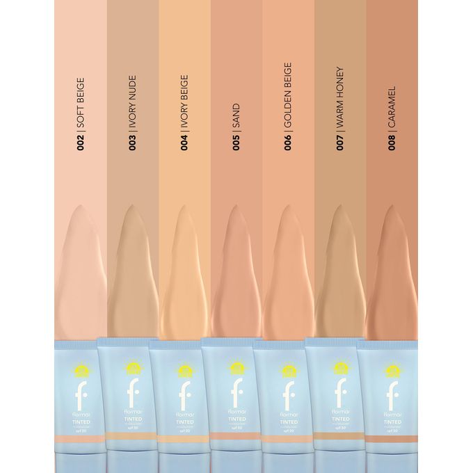 Flormar Tinted Moisturizer Spf50 Sun Lovers Moisturizing & Natural Finish Tinted Sunscreen SPF50- 008 Caramel